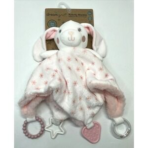 Dream‎ Gro Activity Security Blankie Lovey Bunny Rabbit Pink and White Sensory
